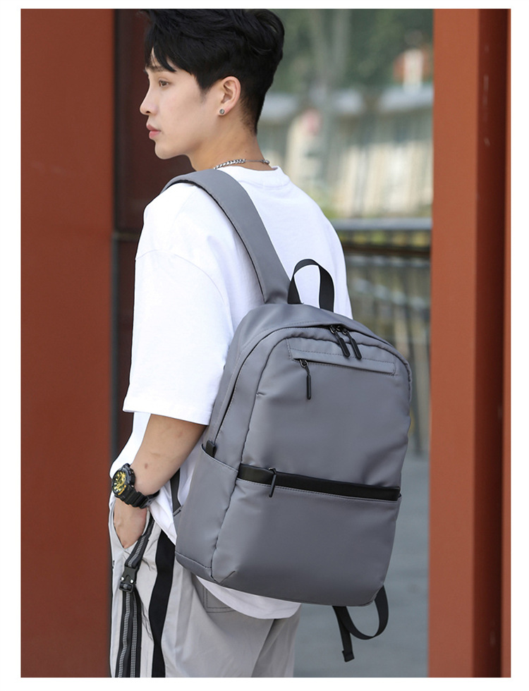 Rucksack Herren einfarbig Rucksack Universitätsschultasche leicht Pendel Geschäftsreise Reisetasche wasserdicht Grenzüberschreitung