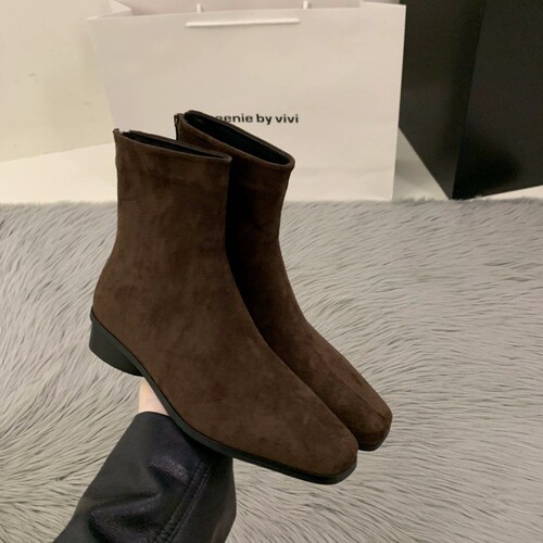 2025 Autumn Korean Fleece Lined High-Top Women's Snow Boots with Non-Slip Rubber Soles, Warm Short Boots for Business and Casual Wear