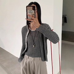 6UP秋新款羊毛两件套毛衣女广州13行新款韩系慵懒休闲针织衫50325