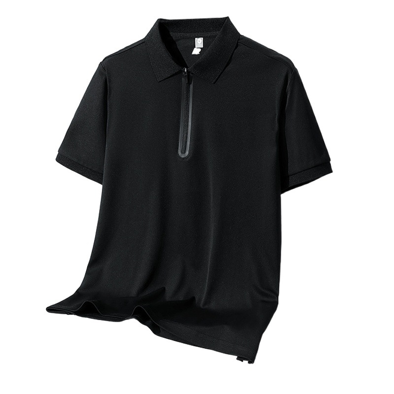 Deportes de secado rápido camisa de polo de seda de hielo de los hombres de verano delgado transpirable estilo coreano de moda casual solapa de manga corta camiseta de los hombres