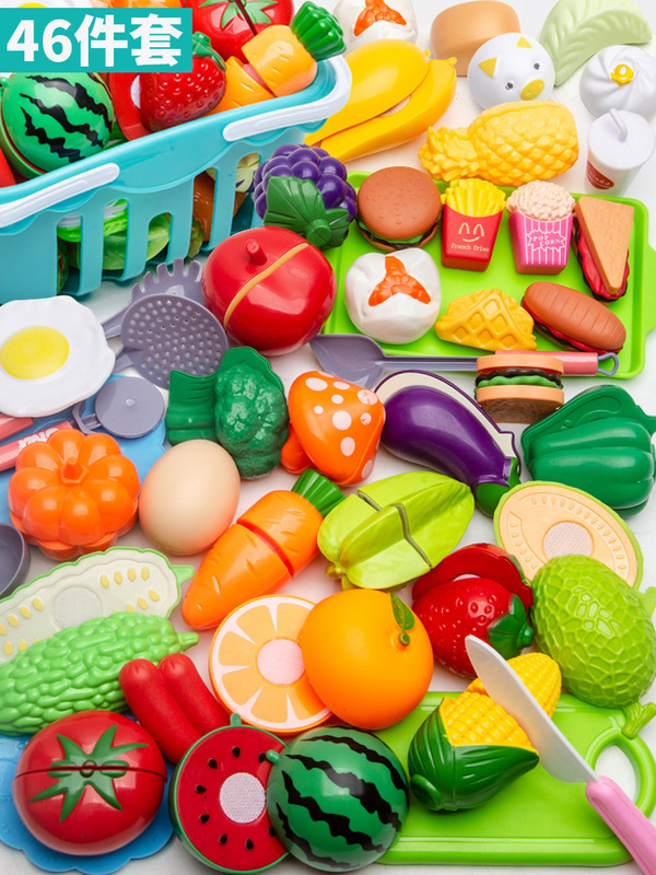 クロスボーダー子供用ままごとフルーツカットおもちゃシミュレーションキッチンスーパーマーケット野菜ケーキピザカット男の子と女の子|undefined
