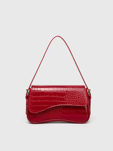 French Accessible Luxury Armpit Bag for Women 2024 New Winter Fashion Crocodile Pattern Commuter Shoulder Bag Versatile Crossbody Bag