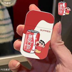 Potato chip, cola, crayon, Shin-chan, lighter, pink flame, inflatable, windproof, cartoon, cute, for boyfriend and girlfriend, trendy
