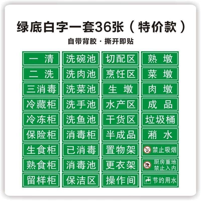 New kitchen signage for restaurants, 4D – Warning sign - green-background-with-white-text-special-offer36-sheets-14x55cm-rather-small