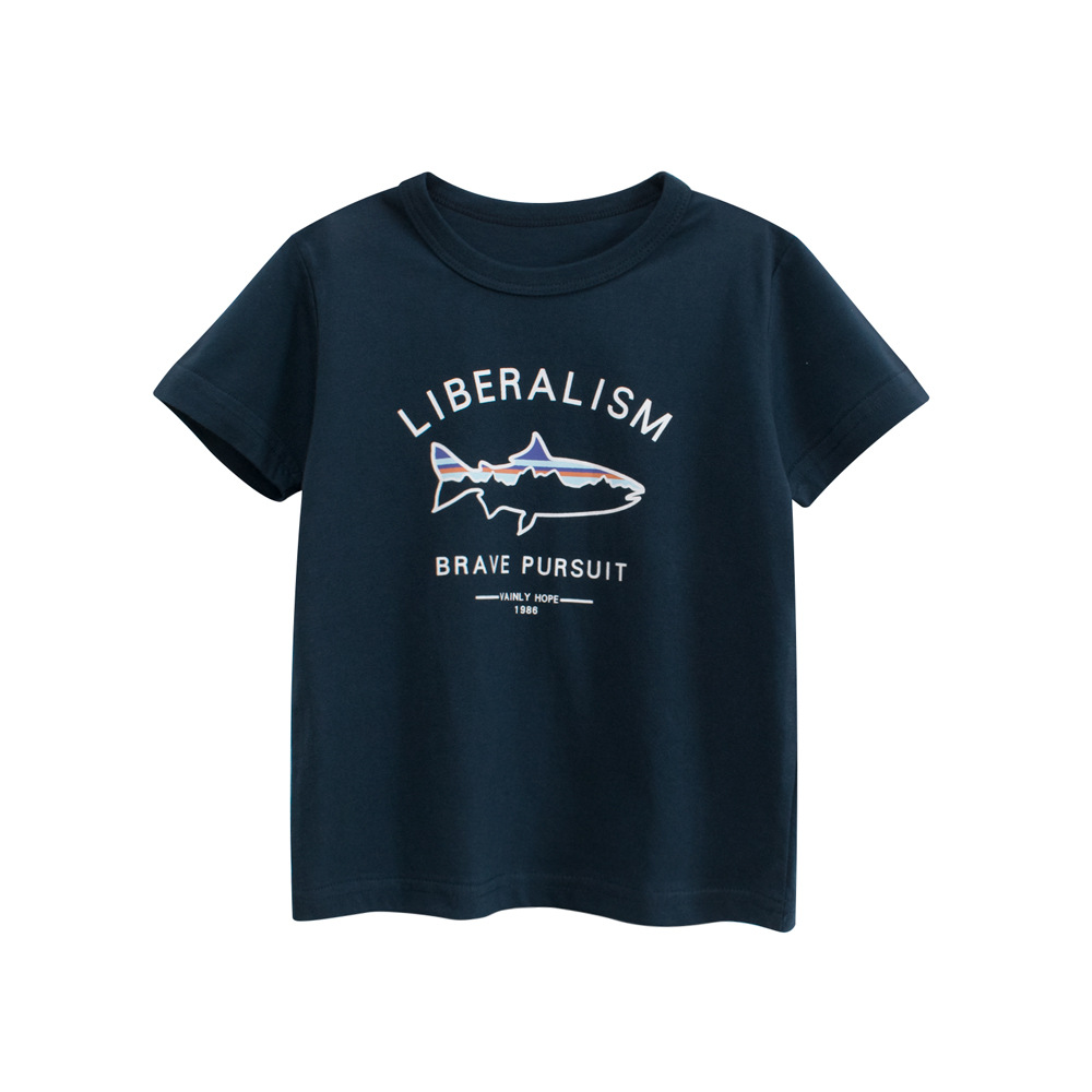 27kids versión coreana de ropa para niños transfronterizos 2025 verano nuevo estilo para niños camiseta de manga corta ropa de bebé para hombres