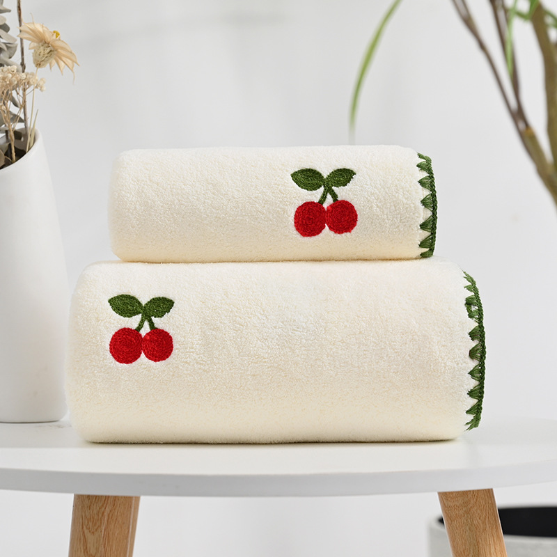 130g Weight Towels, Bath Towels Home Textiles & Decor Type Coral Fleece Material Cherry, Strawberry, Pineapple Pattern Casual Style Casual Cherry Strawberry Pineapple Coral Fleece Towels Bath Towels Towels 8