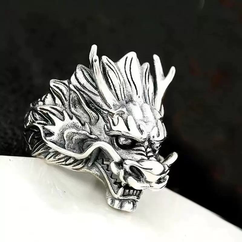 Мужское кольцо Thai Yin Retro Twelve Zozhu Driven Tide с персональным властным драконом King Open Dragon, оптовая продажа с завода