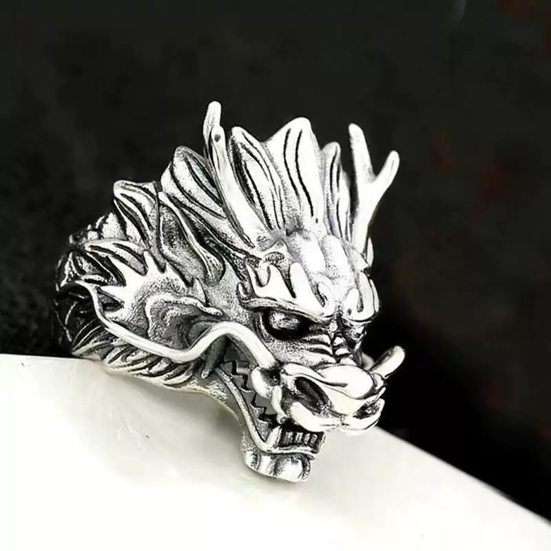 Мужское кольцо Thai Yin Retro Twelve Zozhu Driven Tide с персональным властным драконом King Open Dragon, оптовая продажа с завода