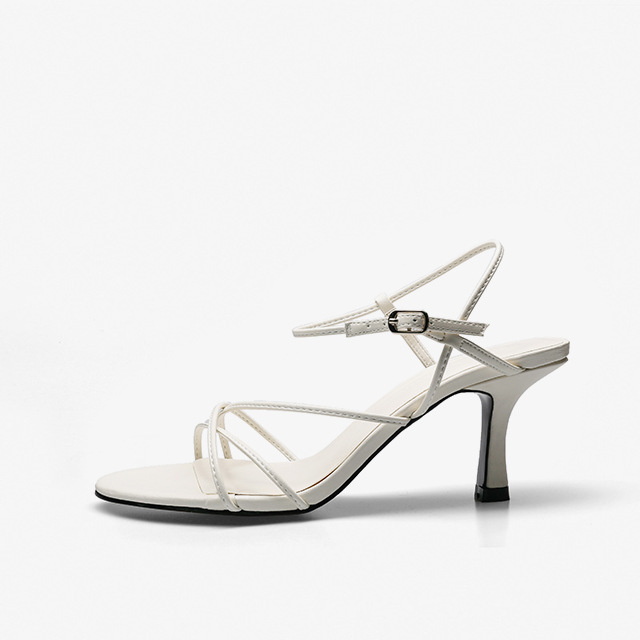 Thin Strap French Sandals Fairy Style 2022 Summer New Cyber Celebrously Thin Heel Open Toe High Heels Women's Shoes with Small Heels