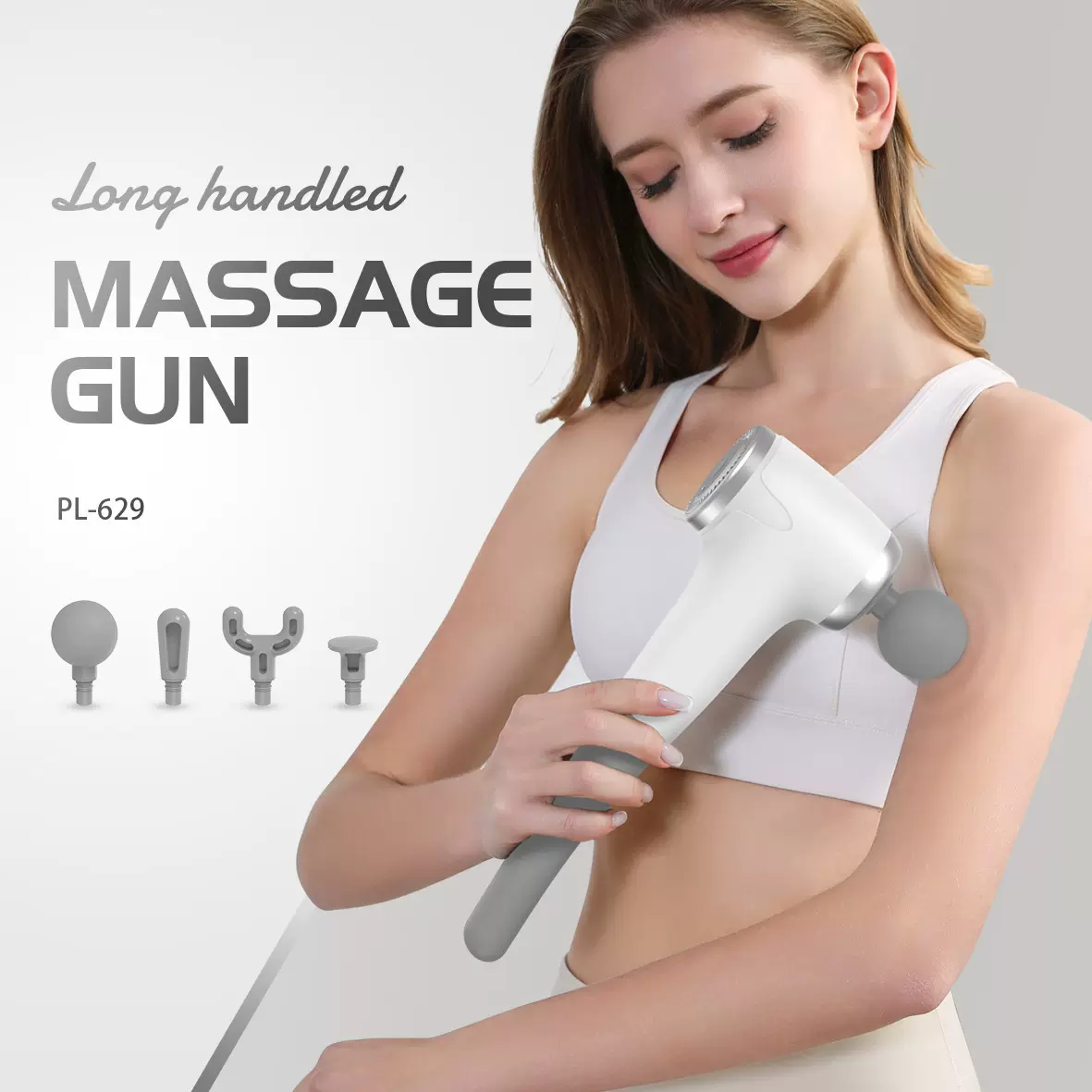 跨境新款按摩捶长手柄筋膜枪家用手持按摩捶电动全身经络敲打