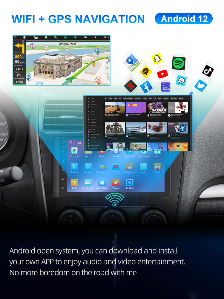 Cross-border car navigation 4G eight nuclear Netcom HC8581 wireless carplay auto Android universal navigation
