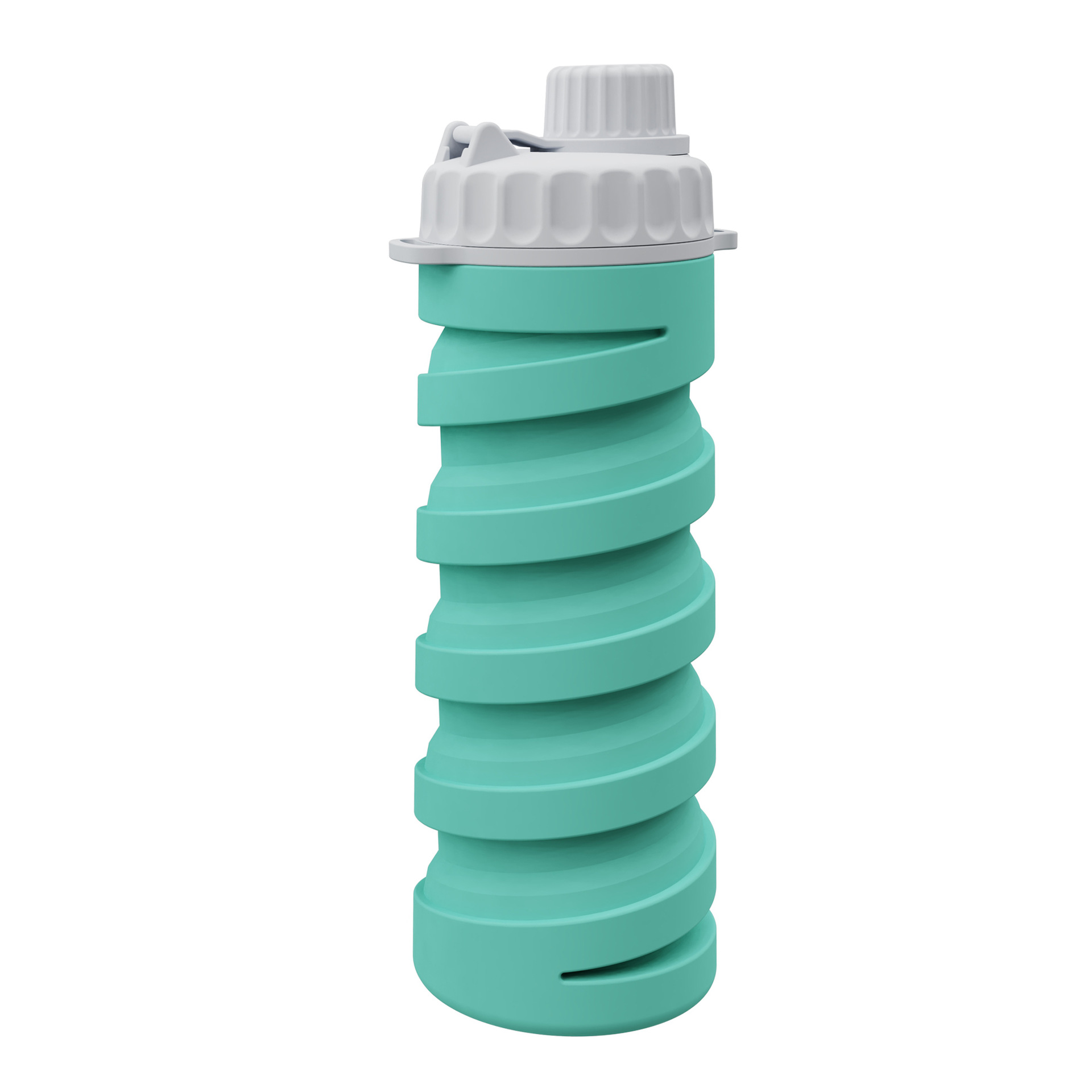Taza de agua plegable de silicona de doble bebida portátil Botella de agua para deportes al aire libre 500ml Regalo de viaje Pajita de botella de agua telescópica
