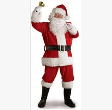 圣诞老人圣诞装加厚金丝绒大号成人圣诞老公公套装圣诞节表演服装