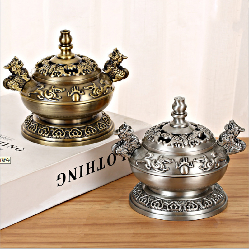 盘香盘龙香炉蚊香沉香家用客厅室内檀香炉香薰复古创意办公室摆件