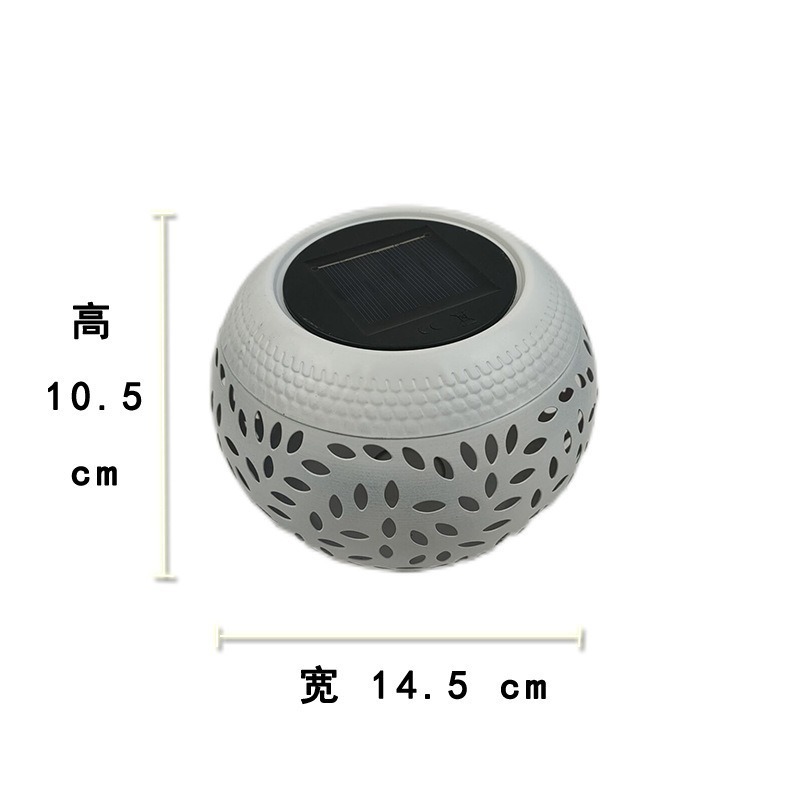 Lámpara solar de hierro forjado al aire libre transfronteriza lámpara de hoja de césped hueco lámpara de jardín decoración lámpara de paisaje lámpara de frasco solar