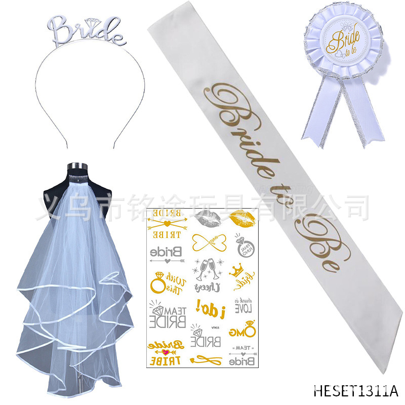 HESET1311B insignia velo correa de hombro pegatinas corona 5 piezas conjunto