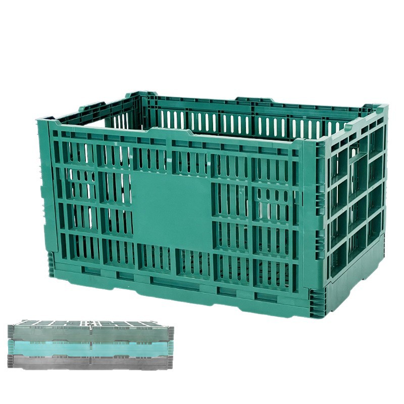 Cesta plegable de plástico de precio especial, marco de goma de transferencia industrial rectangular, caja de rotación de frutas y verduras de gran tamaño con cubierta, cesta de transferencia de verduras