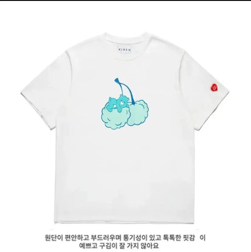 Foreign Trade Cross-Border 2025 Fashion Trend New Men's and Women's Same Style Printed Short-Sleeved T-Shirt Casual Printed Cherry Summer