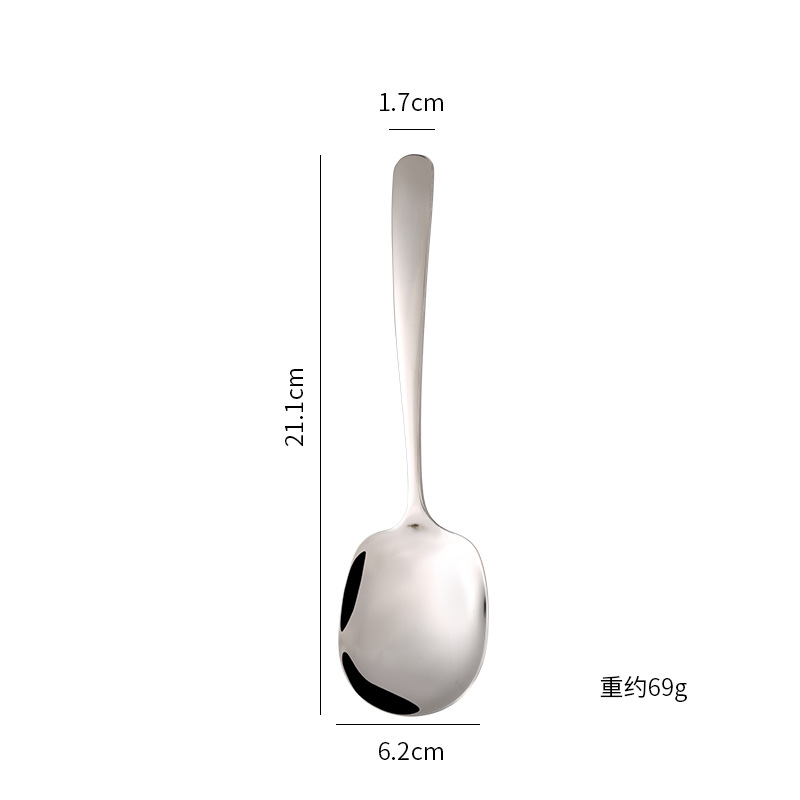 304 de acero inoxidable vajilla pública cuchara hogar cuchara Hotel buffet mango largo cuchara al por mayor