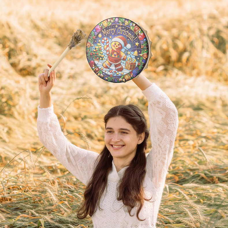 Home & Garden Christmas Decorative Drum Haube Christmas Gingerbread Man Percussion Drum Bar Atmosphere Decoration Music Drumstick_voghion.com