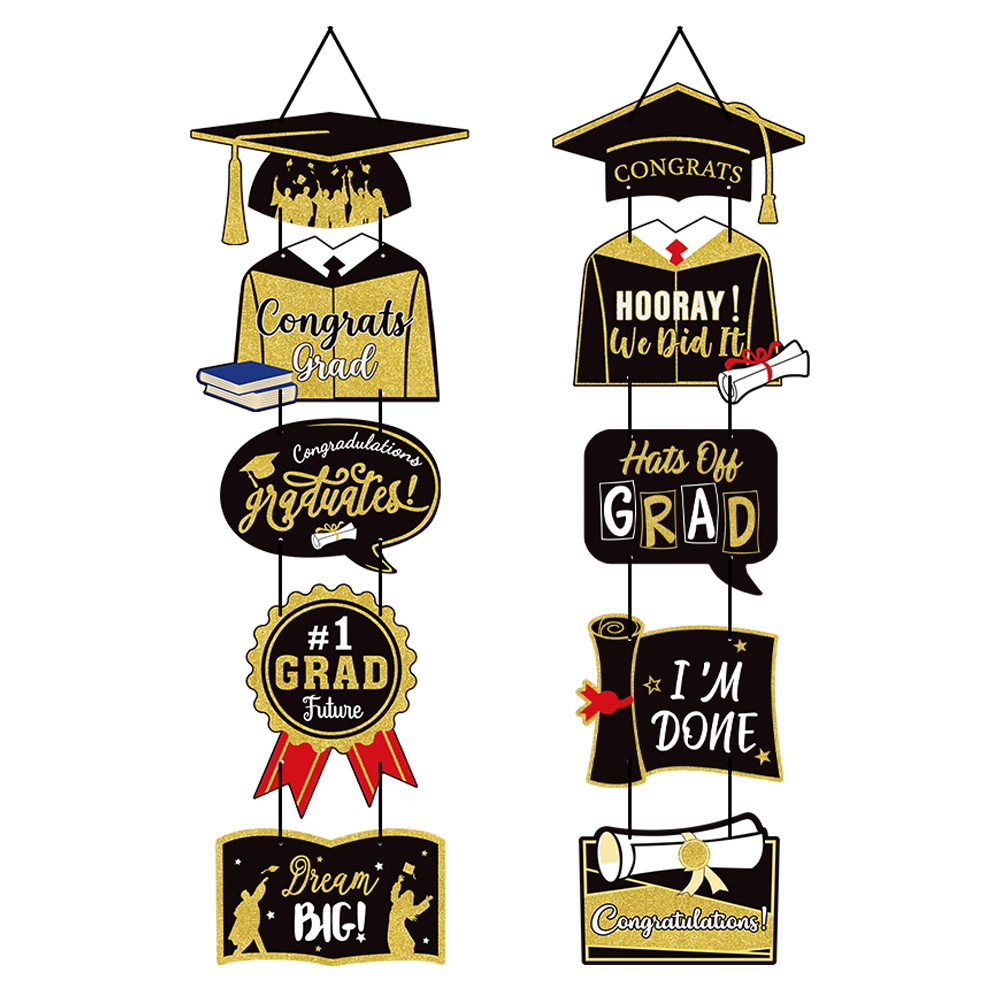 2024 temporada de graduación fiesta decoración puerta colgante ceremonia de graduación diseño accesorios decoración de la puerta Grad colgando banner