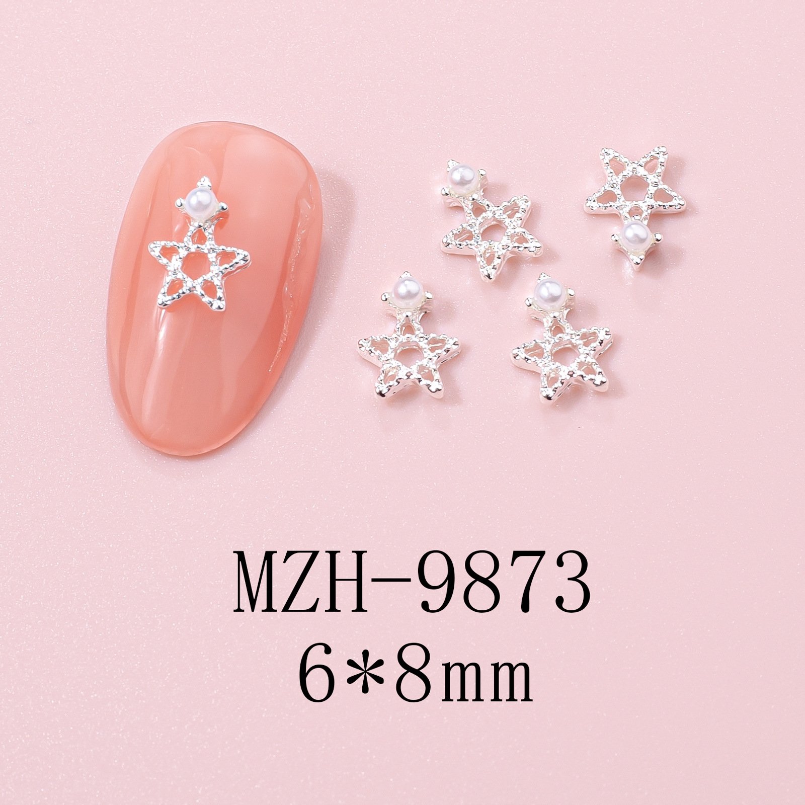 5g Weight Nail Decoration Accessories Nail Supplies 10 PCS/Package Quantity Alloy Material Star Pattern Cute Style Cute Star Alloy Nail Decoration Accessories 10 PCS/Package 23