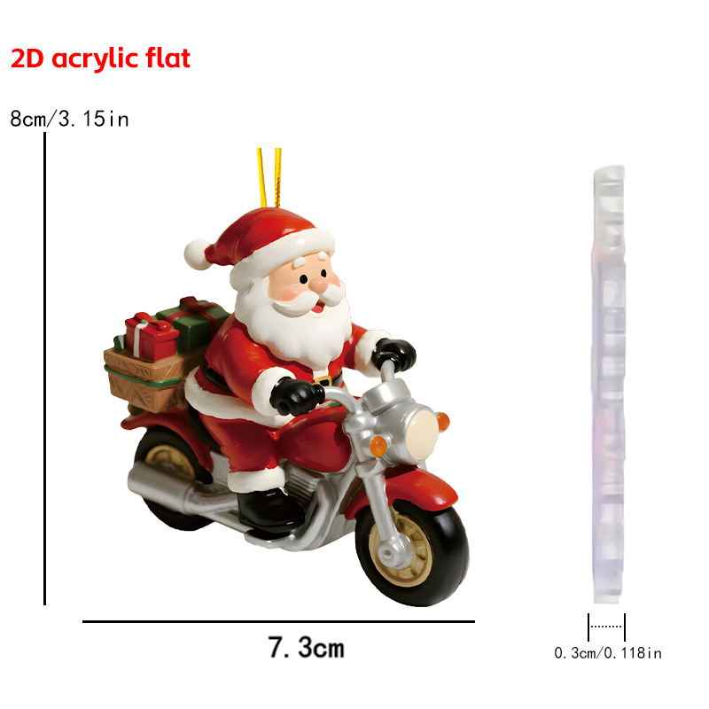Nuevos productos transfronterizos Santa decoración colgante de Navidad árbol de Navidad decoración para el hogar colgante acrílico 2D image 11