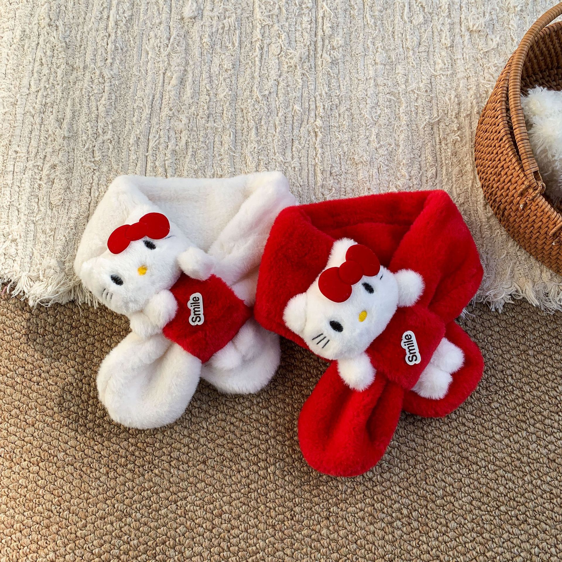 Sugar Pear ropa infantil niñas bufandas de peluche lindas dibujos animados tridimensionales invierno aire caliente para niños bebé bib