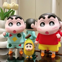 香蕉蜡笔小新手办系列玩偶周边潮玩摆件榴莲家居公仔车载摆件礼物