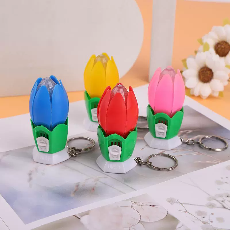 Светодиодный брелок Открытый лист лотоса флэш-брелок свет оптовые практичные подарки один юань магазин детей