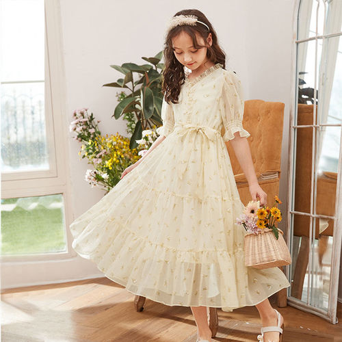 Princess Dress for Girls Summer Children's Skirts 2024 New Fashion Girl Long Skirt Summer Outfit for Older Children