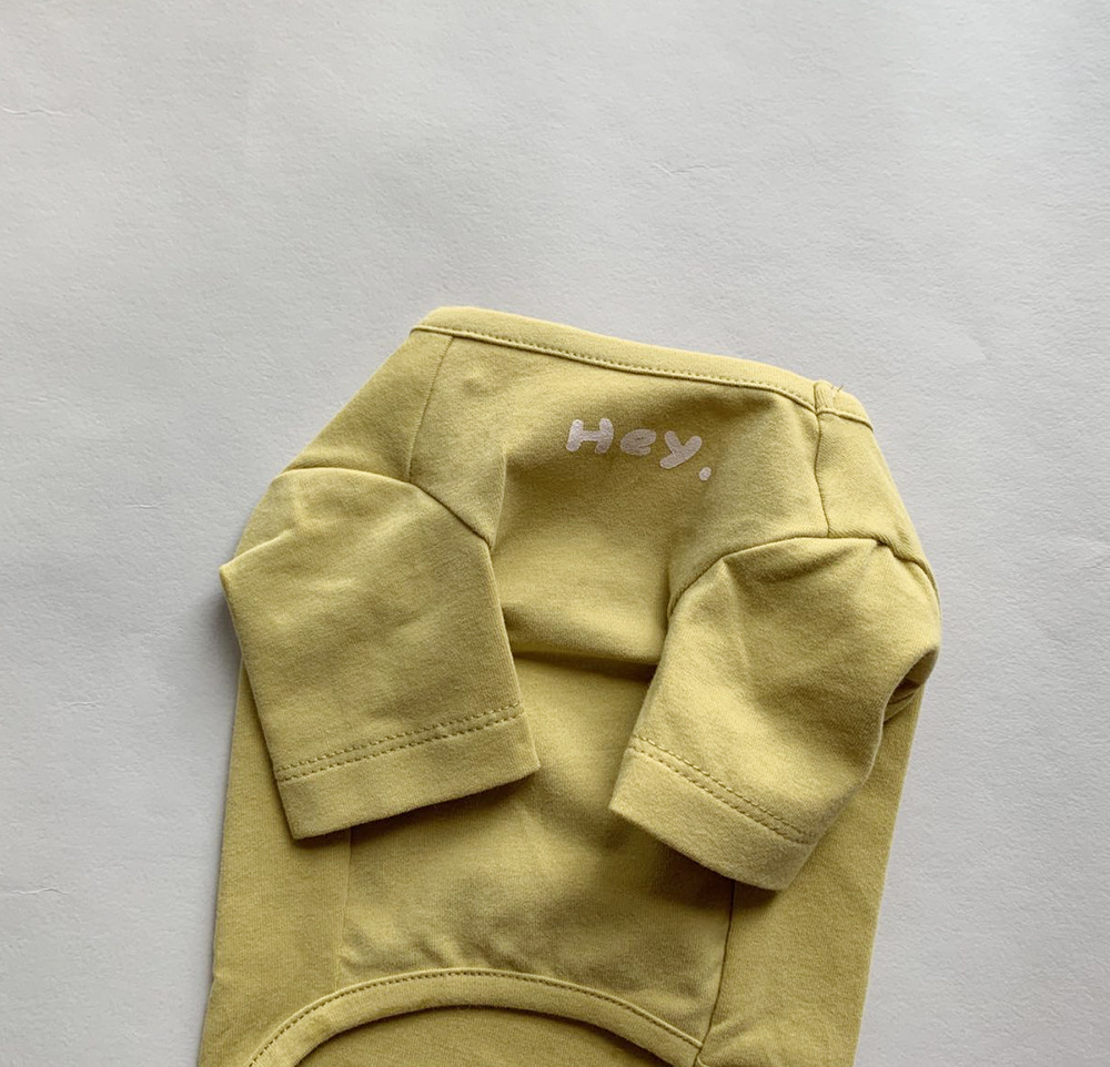 En stock nuevo ins Corea del Sur estilo coreano simple impreso T ropa para mascotas gato y perro tocando fondo ropa para mascotas