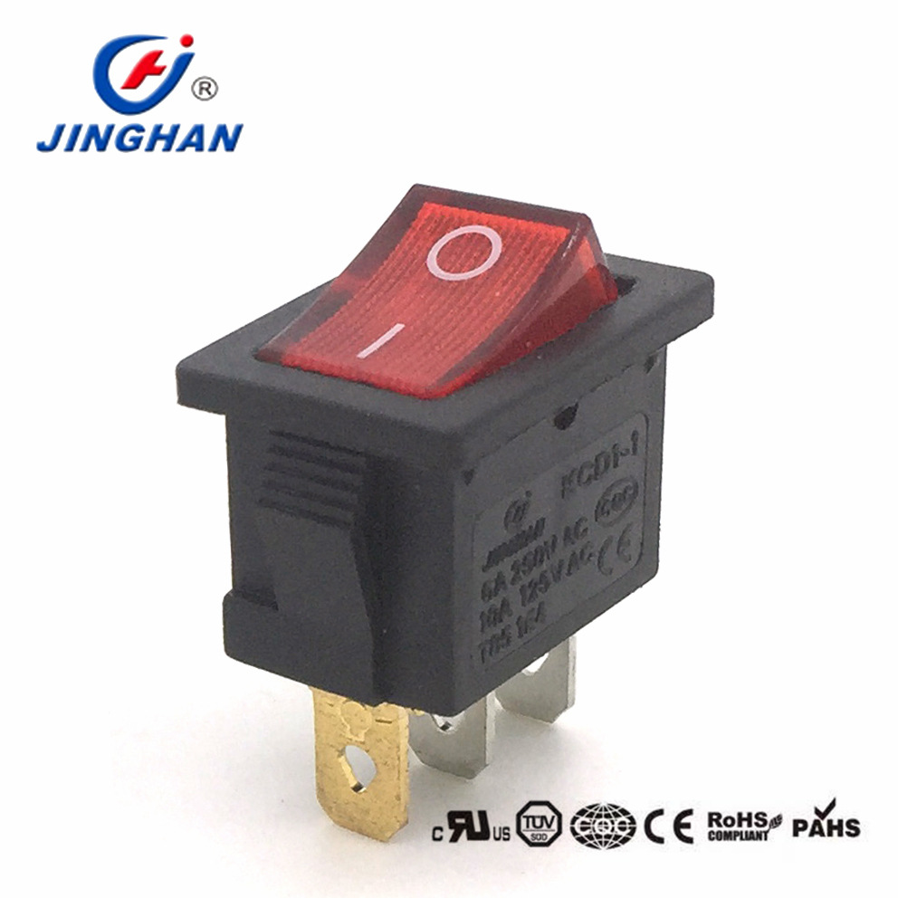 晶瀚 厂家自销JINGHAN 带灯船型开关 机器指示灯开关 KCD1-106N