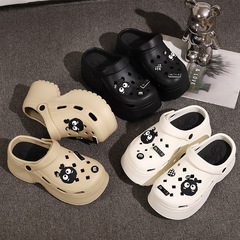 超厚底矮子樂洞洞鞋女夏季可愛外穿百搭網紅防滑增高包頭涼拖