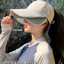 夏季防晒帽子女2026新款加大帽檐户外运动鸭舌帽遮太阳帽防紫外线