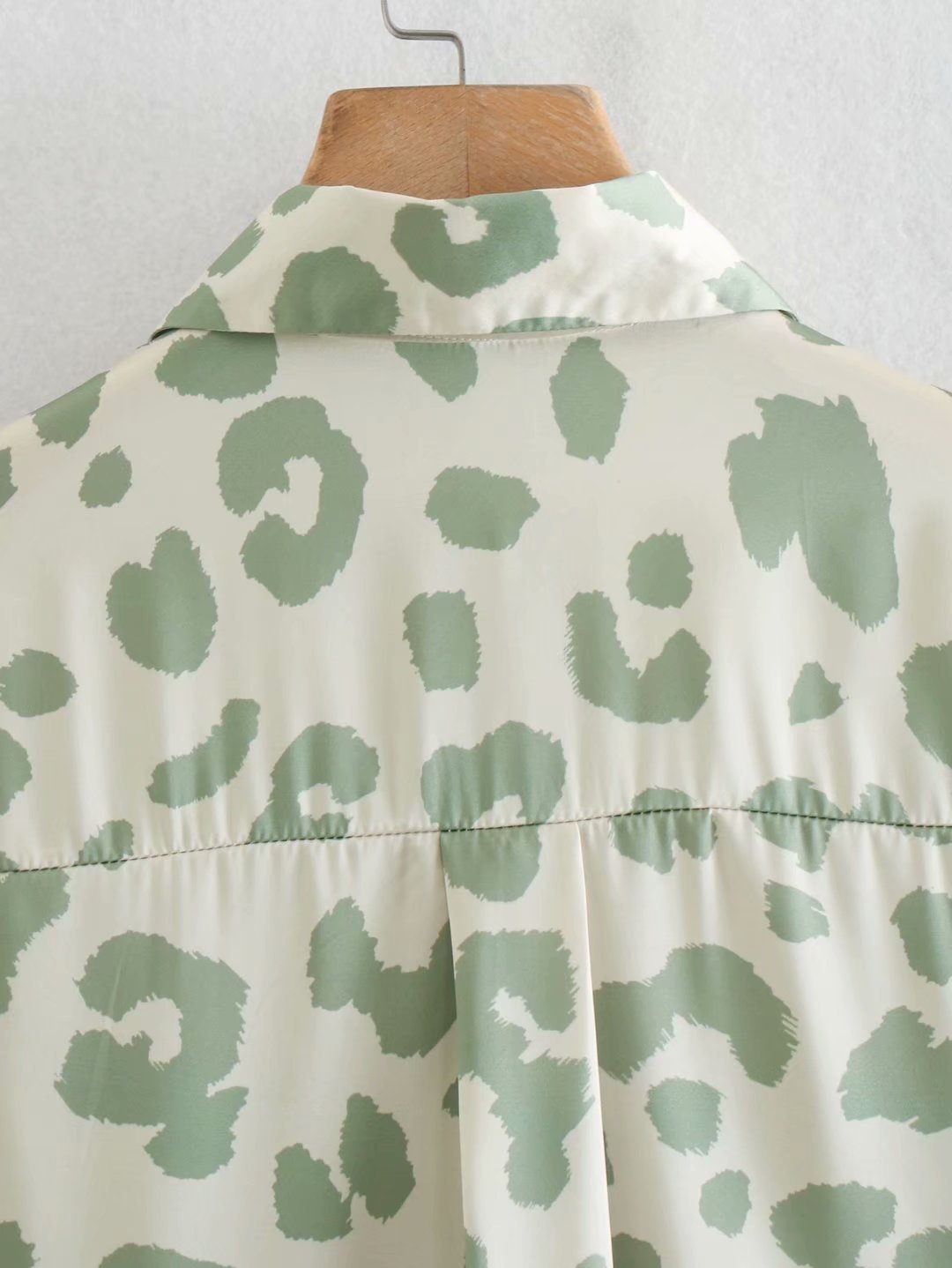 print silk satin texture shirt NSAM22537