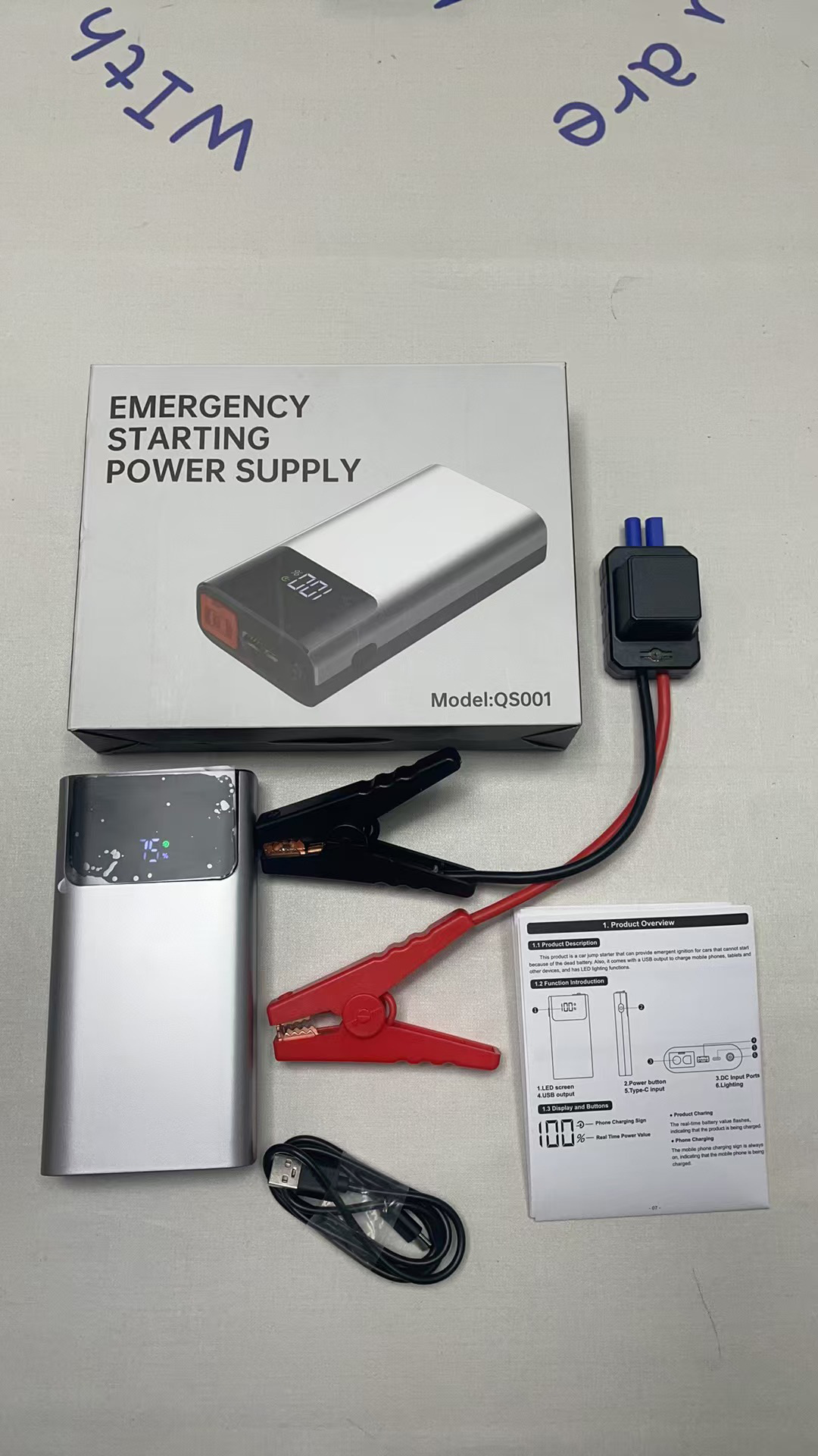 Arrancador de Emergencia para Automóvil Buwei QS001, Banco de Energía de 12V para Arrancar Automóviles, Arranque de Emergencia, Rescate en Carretera