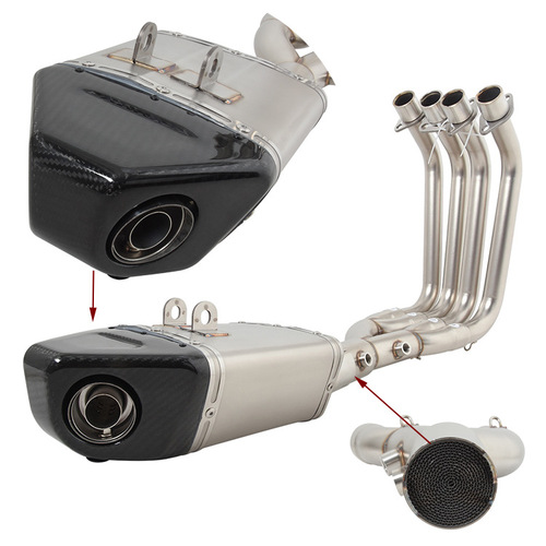 The torch is suitable for motorcycle sports car Kawasaki ninja ZX4R exhaust pipe ZX4RR titanium alloy front and middle section 23