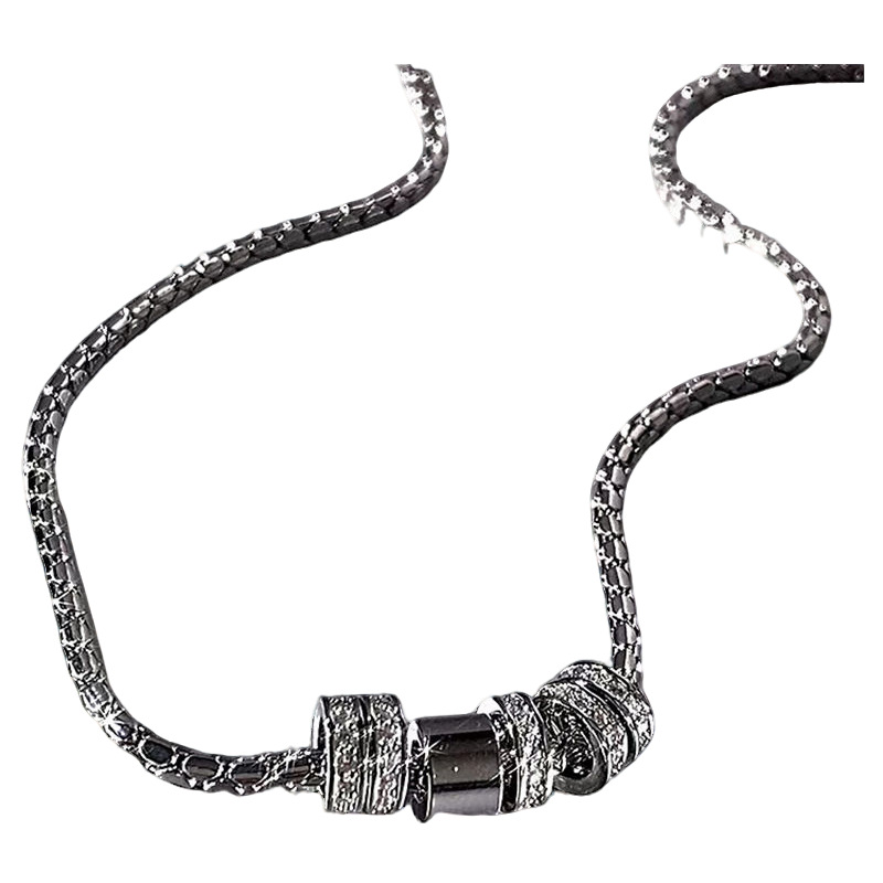 Minimalist Zircon Round Pendant Necklace Women, Light Luxury Personality Versatile Choker For Men, Stylish Collarbone_voghion.com