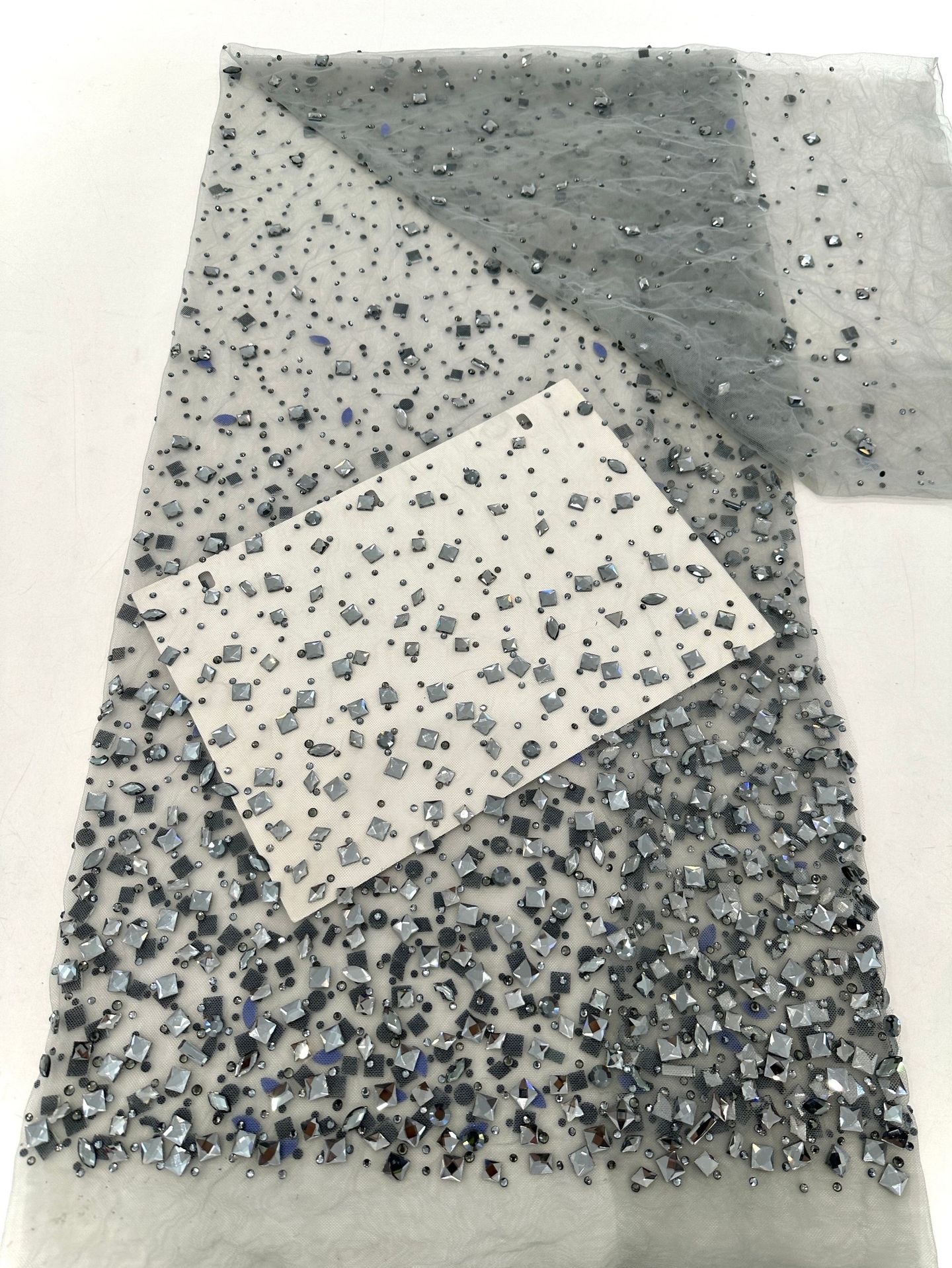 Comercio exterior transfronterizo nuevo vestido de novia tejido de moda completo degradado malla de diamantes calientes tejido de traje de alta calidad