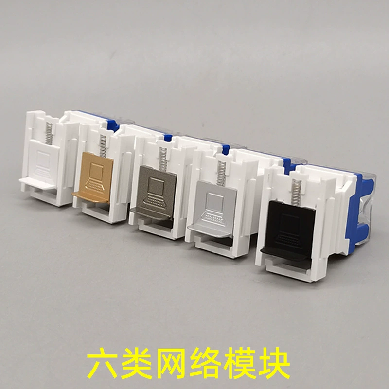Белый модуль класса 6 Гигабитного сетевого модуля класса 6 CAT6A супер с чернота сети информации RJ45 класса 6 двери