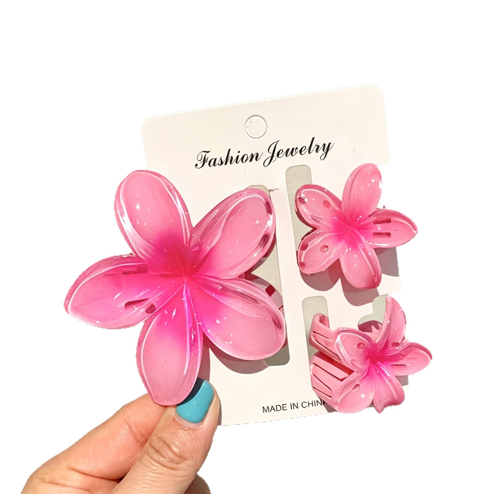 Ventas transfronterizas calientes nuevos huevos láser de dos colores clip de agarramiento de flores de cabeza posterior clip de tiburón clip de cabello joyerías para el cabello
