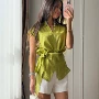 多色宽松型翻领通勤衬衫
