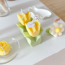郁金香花朵香薰蜡烛 韩国ins结婚伴手礼烛光晚餐家居摆件拍照道具