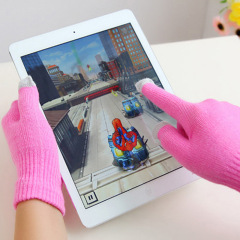 Direct sale touch screen gloves winter thick brushed warm touch screen gloves magic knitted floor stall supply wholesale