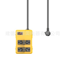 新款ETL认证美规铁壳插座 浪涌保护金属电源接线板 排插带防尘盖