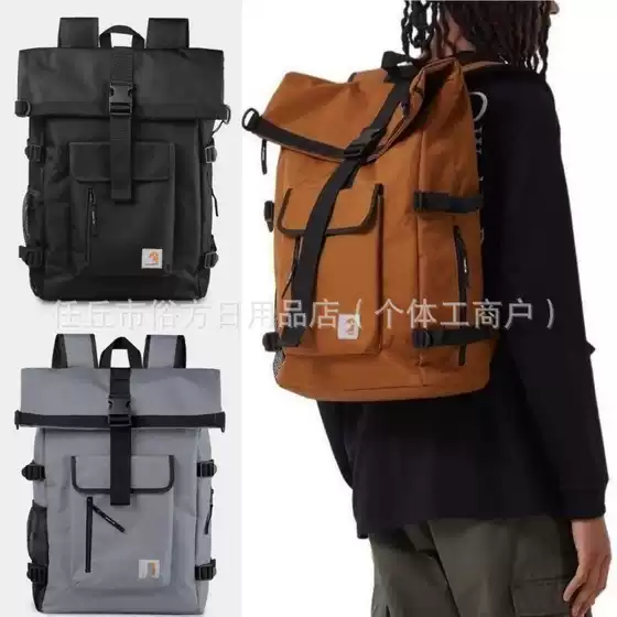 Carhartt backpack men's skateboard bag workwear canvas sports flap gym backpack student school bag