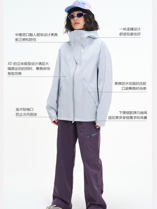 Shanke 軽量ジャケット 女性用 防風、防水、耐油性 アウトドア デュポン 三防性 磁気吸着 ハイキングと登山ジャケット 男性用|undefined