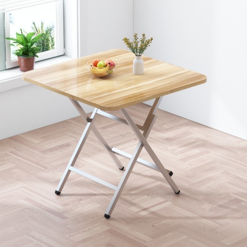Mesa plegable, mesa de comedor casera, mesa de comedor portátil simple, mesa cuadrada de alquiler, mesa cuadrada simple de comedor