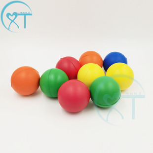 Cross-border hot selling pu Foam small solid color glossy ball logo printed 4cm paint pressure ball children's toys